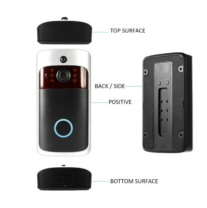 Smart Wireless WiFi Security DoorBell Remote Home Monitoring - Black_1