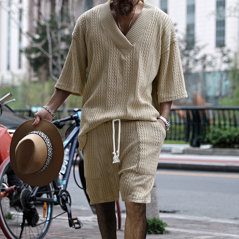 Men's Casual Loose Knitwear Short Suit