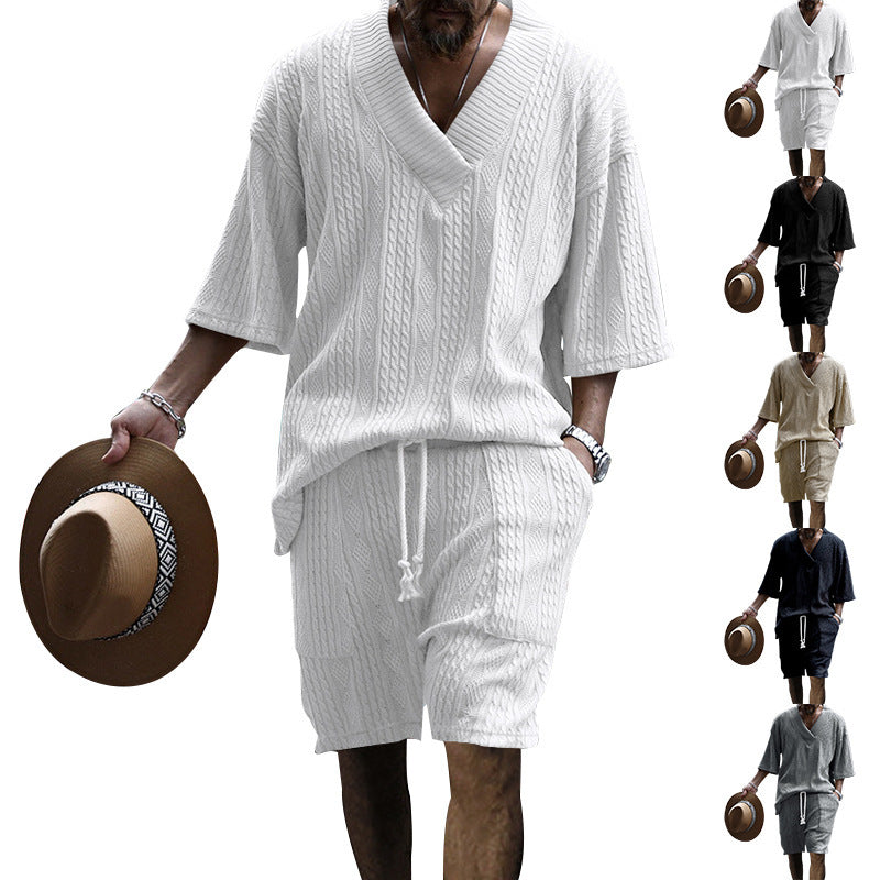 Men's Casual Loose Knitwear Short Suit