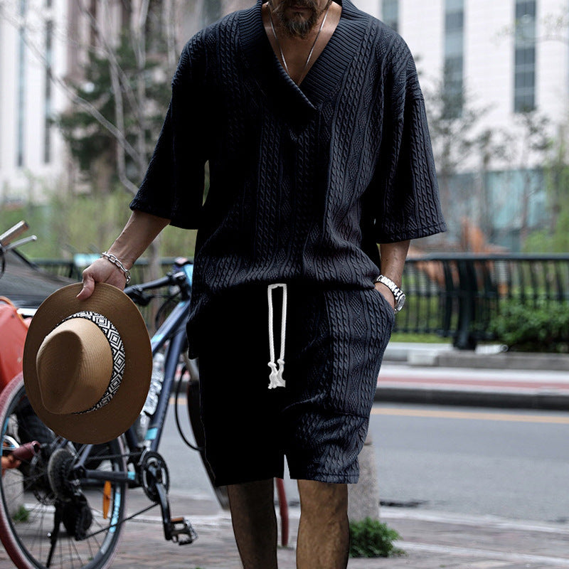 Men's Casual Loose Knitwear Short Suit