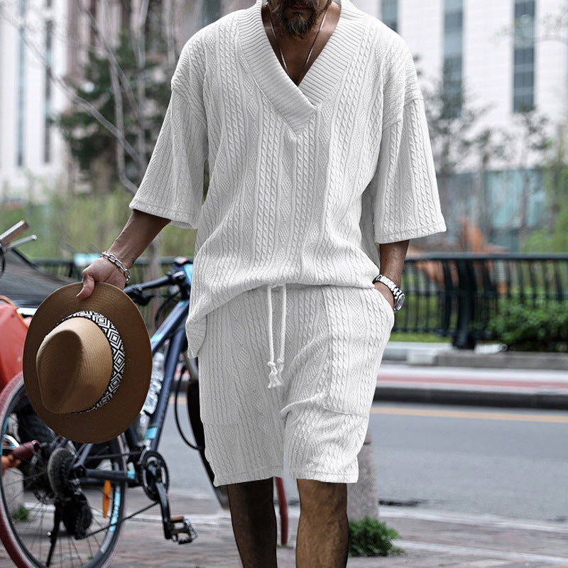 Men's Casual Loose Knitwear Short Suit