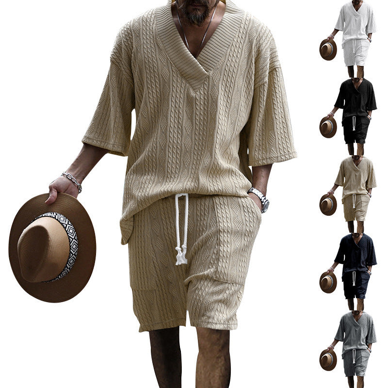 Men's Casual Loose Knitwear Short Suit