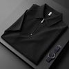 Luxury Summer Half Zipper Polo Men's Short Sleeve Lapel T-shirt