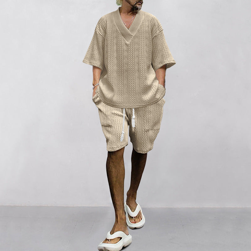 Men's Casual Loose Knitwear Short Suit